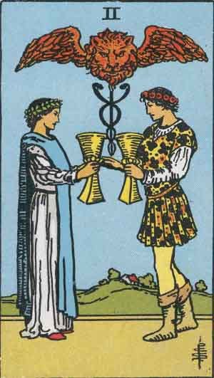 Two of Cups Tarot Card Meaning Reversed