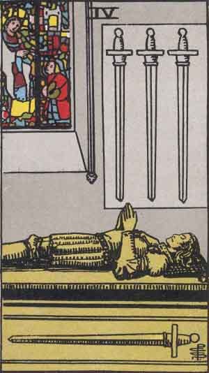 Four of Swords Tarot Card Meaning Upright