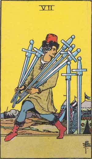 Seven of Swords Tarot Card Meaning Upright