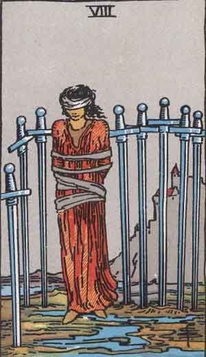Eight of Swords Tarot Card Meaning Upright