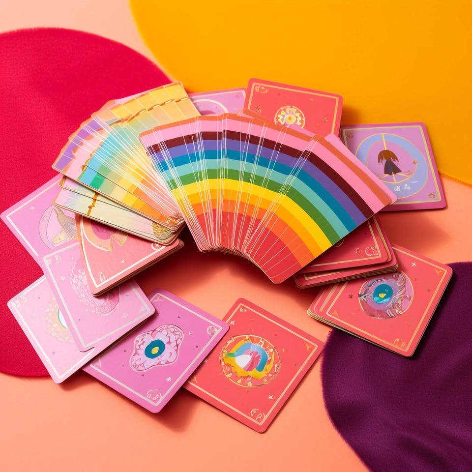 Theifinthenight_rainbow_tarot_cards_on_a_bright_pink_background_096234fc-5dcf-427d-aef7-804b78915fc8.png